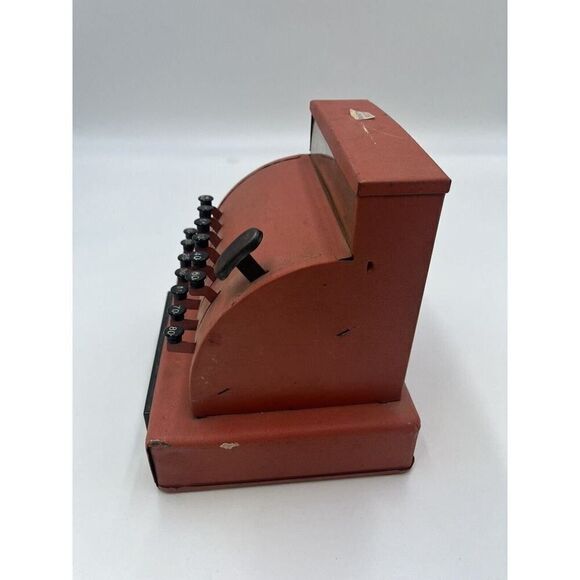 Antique￼ Red Tom Thumb Toy Cash Register Toy Pink Vintage Tomthumb Kids Store - Picture 4 of 7